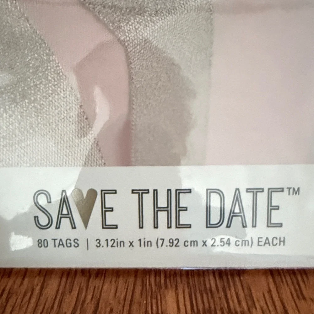 Simplicity Save The Date Tags - Pink & Silver (80 Pack)